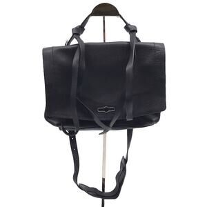 Rebecca Minkoff Messenger Satchel Bag Large Leather Tassel Flap Black